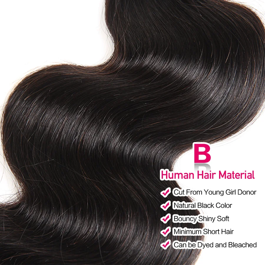 Beautiful Princess Brazilian Hair Weave Bundles Double Weft Body Wave Human Hair Bundles Natural Color Remy Hair 1/3/4 Pieces 5