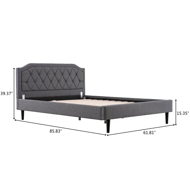 Upholstered Bed with Diamond Buckle Decoration 3