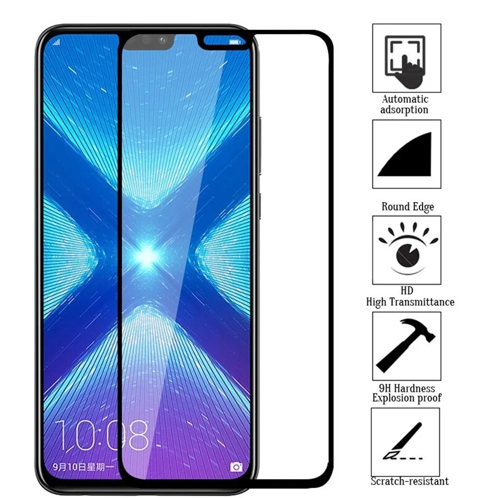 Новое защитное стекло 35D для Honor 10 20 10i 8X 8C 8S 8A Lite Pro, защитное закаленное стекло для экрана huawei P20 P30, защитное стекло