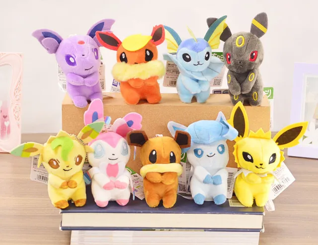 Eevee Collection Cute Elf Bag Pendant Stuffed Animal Fox Cat Small Exquisite Birthday Present Gx Ex Mega Plush Doll Toys