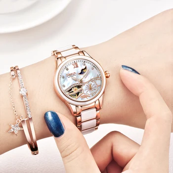 

Switzerland NESUN New Hollow Tourbillon Women Watch Luxury Top Brand Clock Automatic Self-Wind Wristwatch Waterproof Ladies 2020