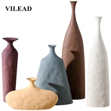VILEAD 13 см 45 см Morandi керамическая простая ваза с эмбрионом креативное искусство текстура украшение дома Hogar цветочные вазы ручной работы украшения