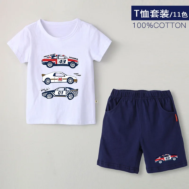 

Childrenswear Children 2019 Children Childrenswear Korean-style CHILDREN'S Short-sleeved Clothes Set 086