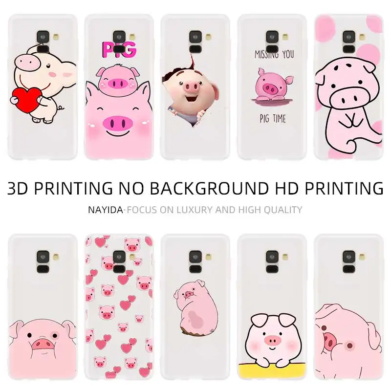 

Cover Phone case For Samsung Galaxy A10 A30 A40 A50 A60 A70 A80 A90 A6 A8 A9 A7 A5 Plus 2018 2017 2016 funny cute lovely pig
