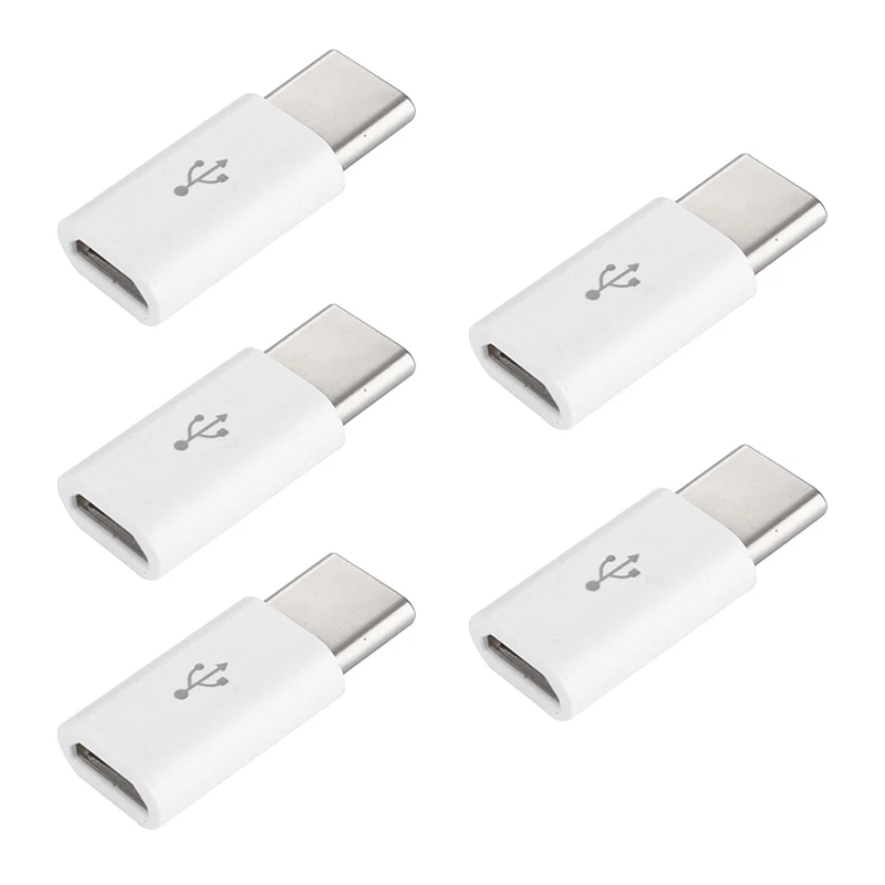 5 шт. мини-адаптер типа C Micro USB Женский к type C Мужской адаптер для huawei Phone Micro-USB-C type-C USB 3,1 Зарядка данных - Цвет: 5pcs white