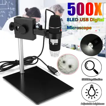 

ZEAST Adjustable 500X 8LED USB Digital Microscope Repair Magnifier WIth Holder Soldering Stand Bracket