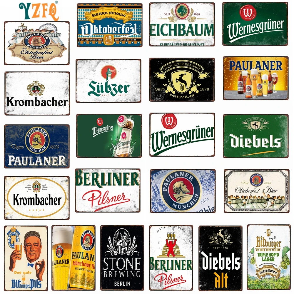 Collectable Advertising Signs BERLINER PILSNER LAGER BEER ON TAP ENAMEL