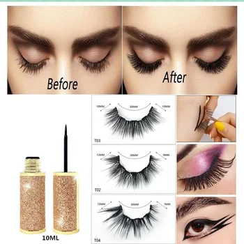 

3 Pairs/bag Magnet False Eyelashes Set With A Magnetic Eyeliner Beautifully Packaged Eyes Beauty Makeup Cosmetic Tool R1