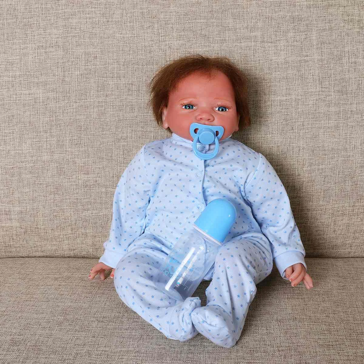 Реалистичные 18 ''Reborn Baby ручной работы мягкие виниловые пупсик полное виниловое покрытие действительно Силиконовые игрушки для малышей Мода Дети подарок на день рождения