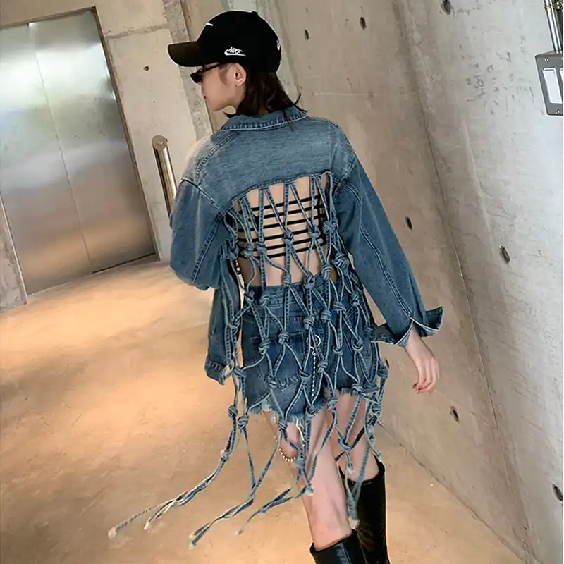 backless denim jacket
