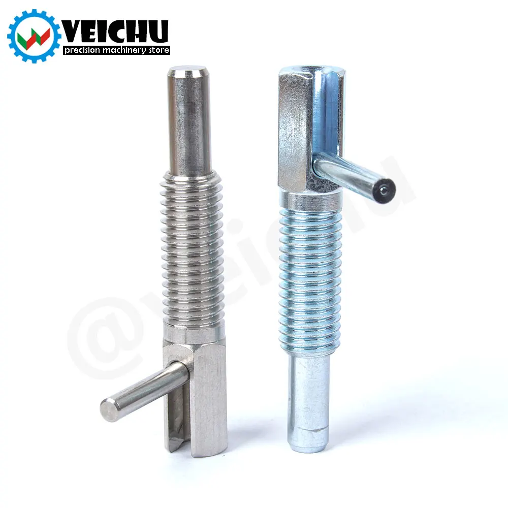 Stainless/Carbon Steel L-Handle 1pcs stainless steel knurled plungers For Index Holes VCN233 M6/8/10/12/16 Indexing Plungers Index Bolt