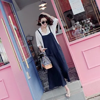 

[EWQ] Oversized Summer Style 2020 Korea Solid Colors Patchwork High Waist Ankle Length Pants Overalls Women 3AJ12201