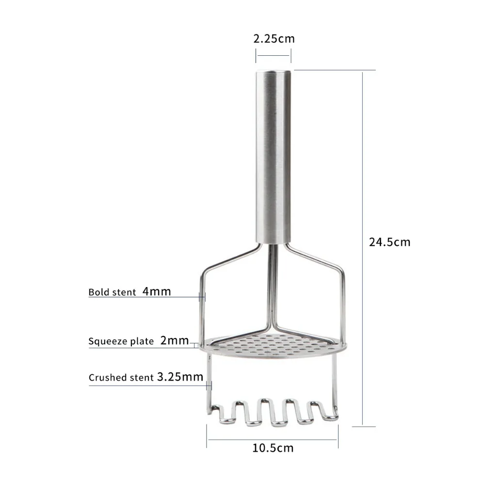2 слоя Нержавеющая сталь Картофельная дробилка удобный губ масло ямса для Тыква помидор овощи фрукты пюре Толкушка инструменты для работы с глиной