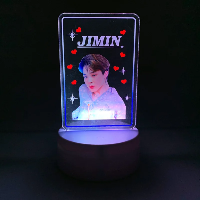 KPOP Bangtan мальчиков красочный акриловый Ночной светильник Настольная лампа карта душа Persona JUNG KOOK JIMIN JIN SUGA J-HOPE FH206
