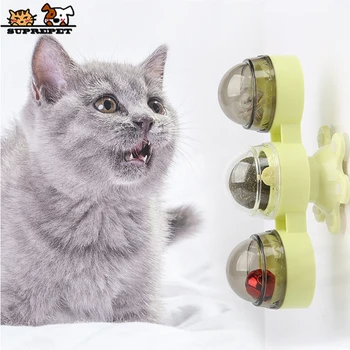 

SUPREPET Pet Windmill Cat Toy With Catnip Funny Rotatable Cat Toys Interactive LED Ball Adjustable Bottom Non-Slipe Kitten Toy