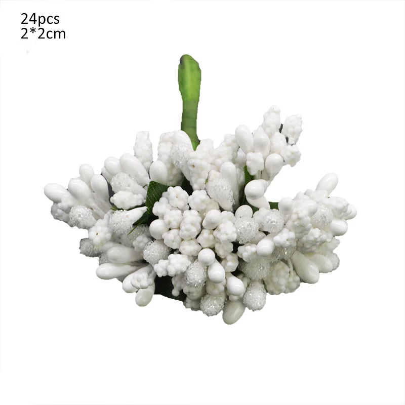 1 Set White Artificial Flower Fruit Stamens Cherry Christmas Plastic Pearl Berries for Birthday DIY Gift Box Decorated Wreaths