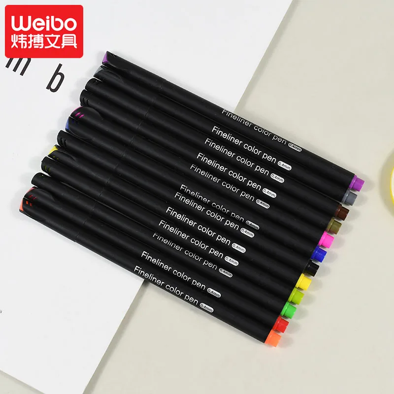 Ручка Fineliner 12 цветов 0 4 мм микрон Детские Канцелярские Принадлежности для манги