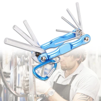 

8 folding hex wrench set universal flat head combination hexagonal screwdriver hex key tool