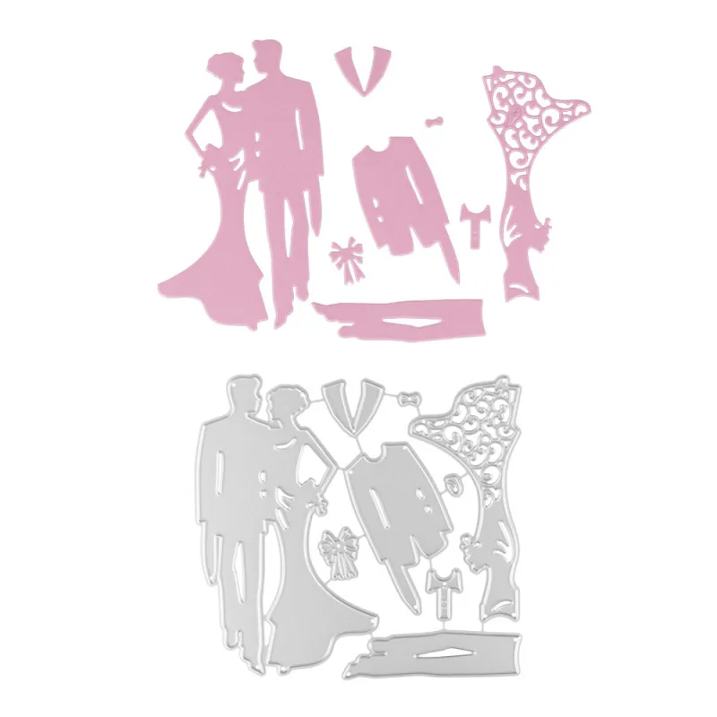 Жених, невеста, металлические Вырубные штампы, свадебное платье, вырубная форма, карбоновая форма для скрапбукинга, бумага, ремесло, нож, форма, лезвие, трафареты