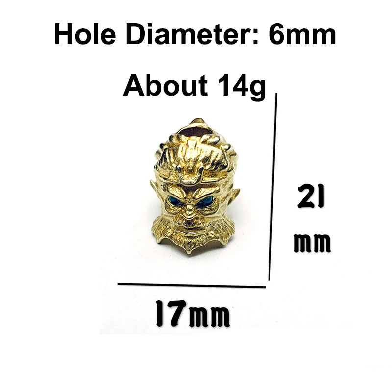 brass monkey king beads pendant (9)