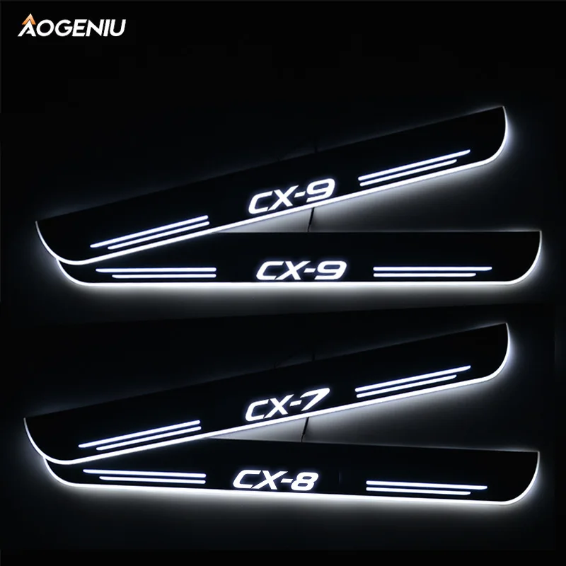 

LED Door Sill Streamed Light For Mazda CX-7 CX7 ER CX-8 CX8 KG CX-9 CX9 TB Acrylic Door Sills Scuff Plate Pedal Car Accessories