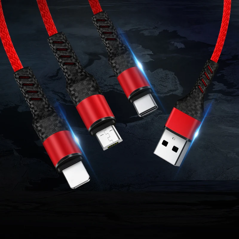 3 в 1 USB кабель для XS X 8 7 6 11 pro зарядное устройство Micro USB кабель для Android USB TypeC кабели для мобильных телефонов для samsung S9