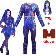 Изображением героев фильма «наследники» 3 Детский костюм на Хеллоуин Эви Mal крепости»(Косплэй карнавальный костюм праздничная одежда костюм для девочки комбинезоны, комплекты