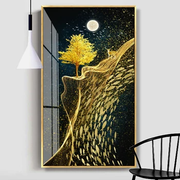 

Modular Pictures Animals Abstract Golden Deer Gold Wall Posters Wall Art Picture for Living Room Modern Decoration Pictures 5-40