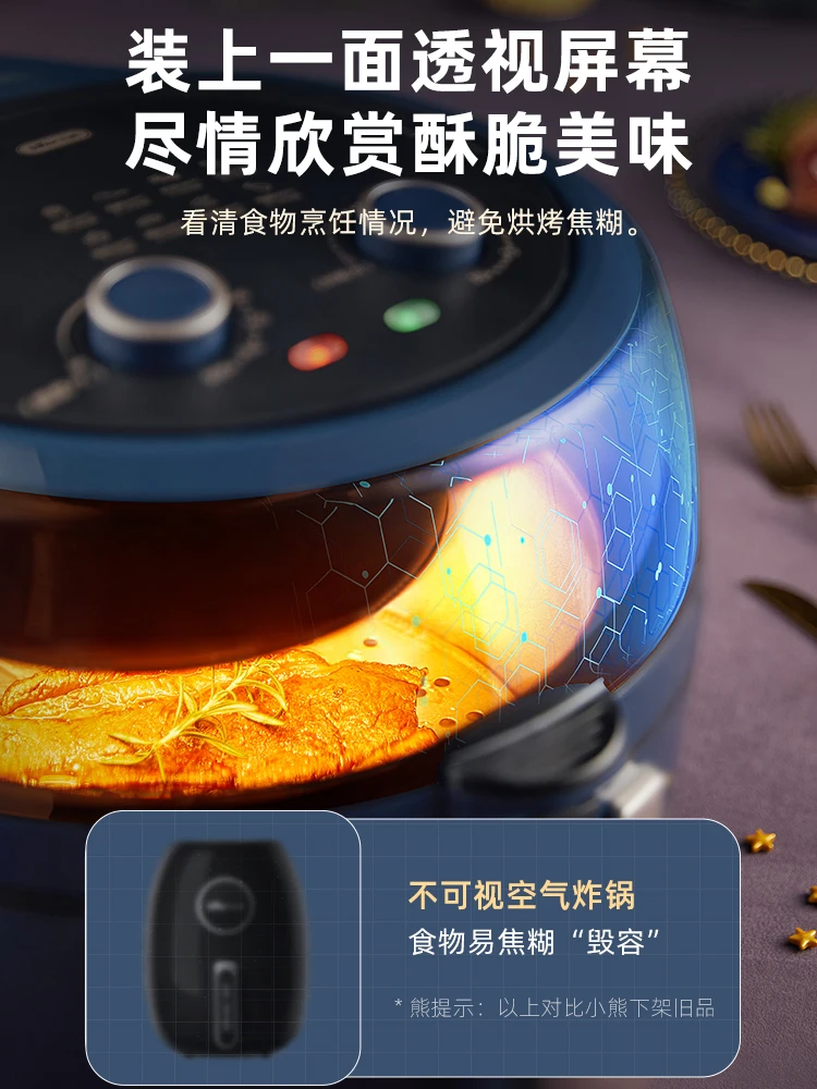 Bear Air Fryer Household Electric Fryer 2021 New Visual Large Capacity  Intelligent Oven Fryer - AliExpress