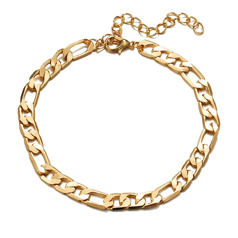 Vintage Golden Link Chain Anklets For Women Men Ankle Bracelet Fashion Stainless Steel Men Anklet Beach Jewelry Accessories 2020 Vintage Golden Link Chain Anklets For Women Men Ankle Bracelet Fashion Stainless Steel Men Anklet Beach Jewelry Accessories 2020