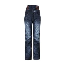 GSOU зимние уличные дамские джинсовые тканые лыжные брюки водонепроницаемые ветрозащитные дышащие Теплые одиночные двухбортные лыжные брюки размер xs-l