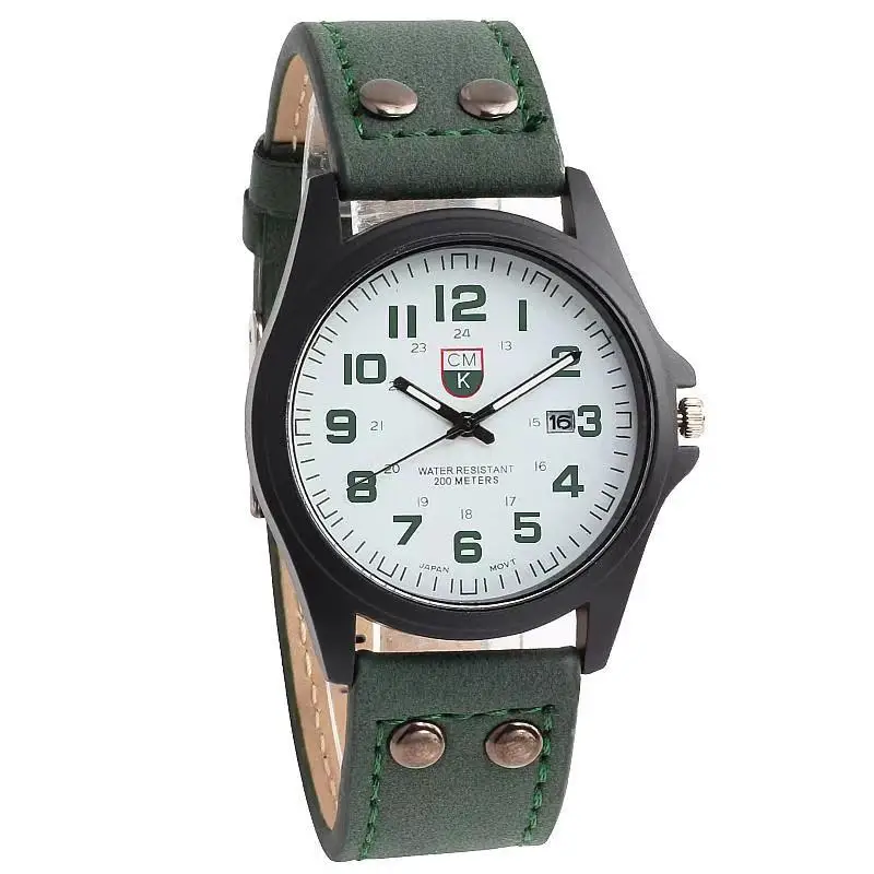 Relogio masculino люксовый бренд известные спортивные часы водонепроницаемые мужские часы милитари часы из нержавеющей стали Reloj hombre reloj mujer - Цвет: green white