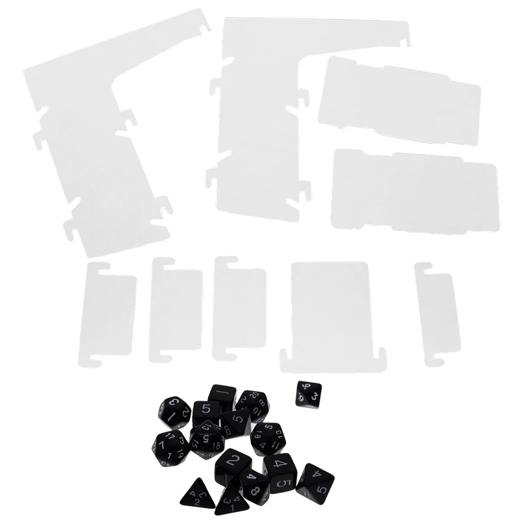 Dice Tower with 15 Pcs Multi Sided Game Dices RPG Game for Group Party Play Family Game