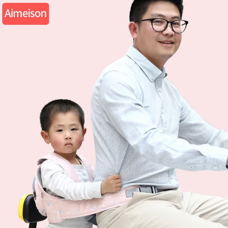 Children Safety Motorcycle Seat Belt Back Hold Protector Reflect Vest Belt Adjustable Kids Vehicle Safe Strap Carrier Harness