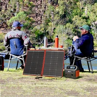 Panneau solaire portable pliable Dokio 18V 80W 100W 200W avec contrôleur 12V, panneau solaire flexible pour la maison, le camping et les voyages 2