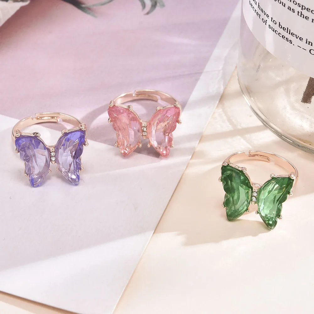 Butterfly Ring Female Jewelry Wedding-Gift Girl Hot-Sale New-Style Temperament Fashion