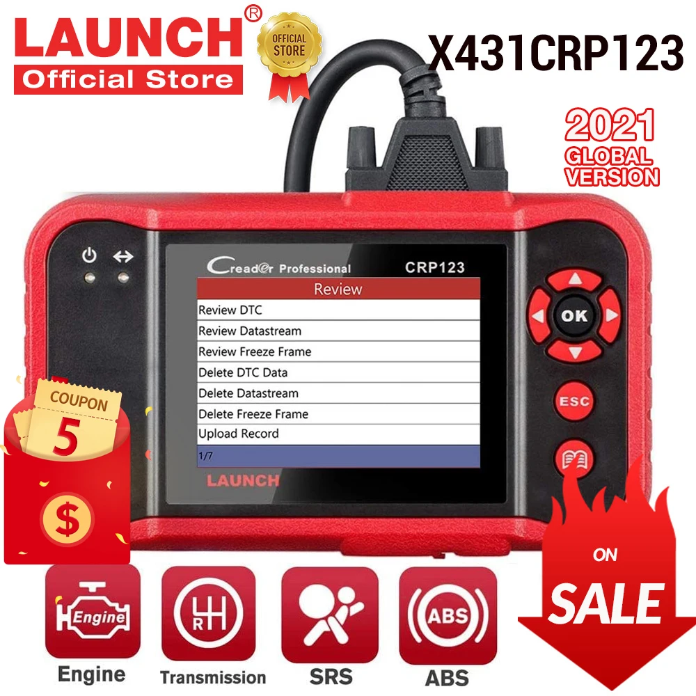 LAUNCH X431 CRP123 OBD2 EOBD Автомобильный сканер подушка безопасности SRS Трансмиссия