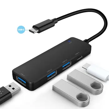 

4-In-1 USB HUB 3 USB Ports External Splitter with type-c Port Charging for iMac Laptop Computer Accessories HUB TYPE-C Adapter
