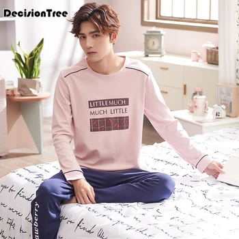 

2020 100% cotton men's autumn&winter long sleeved trousers pajamas suit red plaid sleepwear velvet soft clothing set