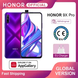 Глобальная версия Honor 9X Pro смартфон Kirin 810 7nm 6 ГБ 256 6,59 ''Full Экран 48MP тройной задней камер мобильных телефонов 4000 мАч
