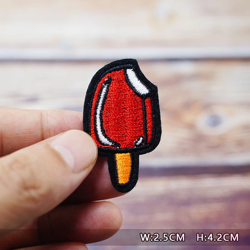 Watermelon Strawberry Pneapple Popcorn Sushi Patches Embroidery For T-Shirt Iron On Appliques Clothes Jeans Stickers Badges 