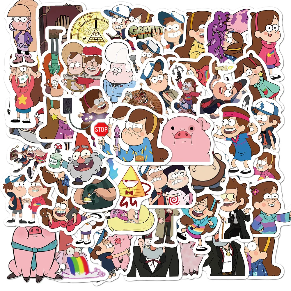 50pcs Funny Cartoon Movie Anime Weird Gravity Fall Graffiti Stickers Waterproof DIY Guitar Luggage Skateboard Laptop Kids | Игрушки и