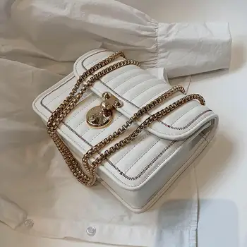 

Elegant Female Square Crossbody Bag 2020 Fashion New High quality Leather Women's Designer Handbag Chain Shoulder Messenger Bag