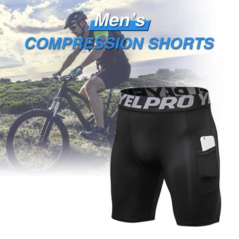 

3 Pack Men Compression Shorts Workout Underwear Pocket Moisture-wicking Breathable Elastic Waistband For Cycling Training Sports