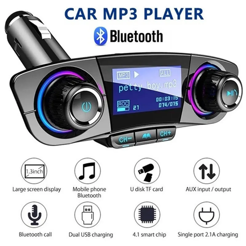 

FM Transmitter Car FM Transmitter Portable FM Transmitter Bluetooth Handsfree TF Card BT06 Dual USB Universal FM Adapter