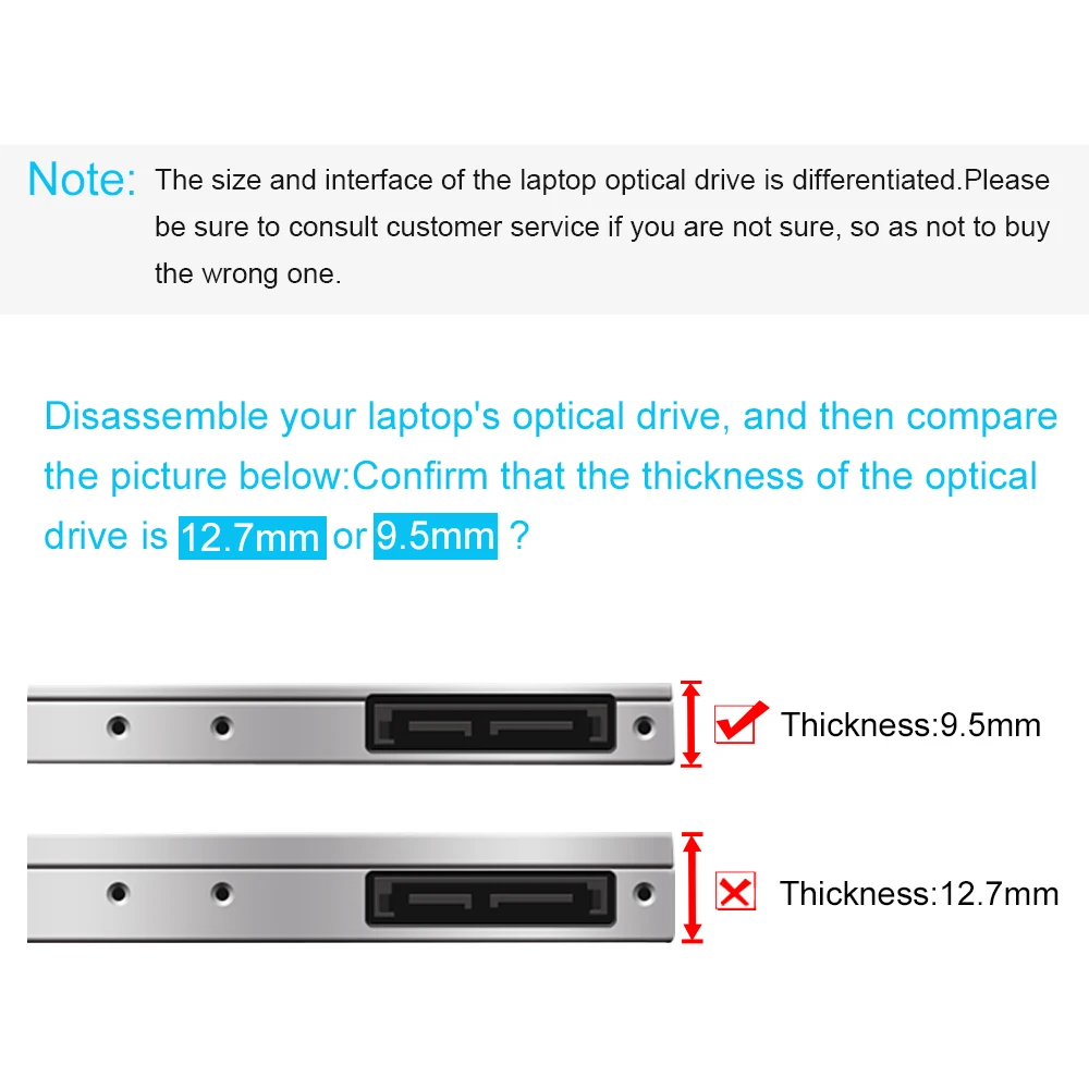 CHIPAL пластик 2nd Second HDD Caddy 9,5 мм 9 мм SATA 3,0 Optibay 2,5 ''SSD DVD жесткий диск драйвер CD-ROM чехол адаптер Корпус