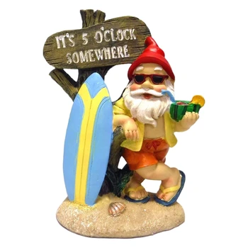 

Hawaiian Gnomes Ornament Model Lawn Garden Miniature Figurines Christmas Home Decoration