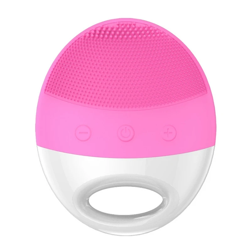 pink Многофункциональная ультразвуковая щетка для чистки лица перезаряжаемая силиконовая Очищающая Массажная стиральная машина инструменты для ухода за кожей лица - Цвет: pink