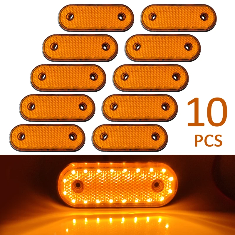 20LED Amber Side Marker Light 24V LED Rear Clearance Lamp Caravan Tail Lights For Truck RV Trailer Lorry Pickup Boats 10x led tail lights led marker lights