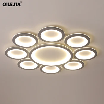 

Remote control Living room Bedroom Ceiling Lights White and black iron body Surface Mounted led lighting Fixtures AC85V-260V
